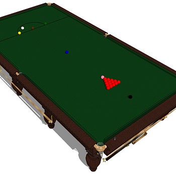 3现代美式斯诺克台球桌球杆 sketchup草图模型下载