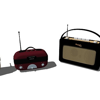 91音响收音机录音机sketchup草图模型下载