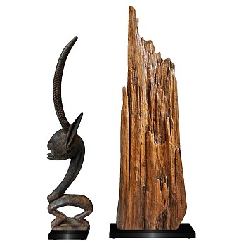 (2)新中式抽象木头疙瘩根雕雕塑饰品摆件sketchup草图模型下载