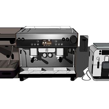 94咖啡机咖啡研磨机sketchup草图模型下载