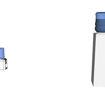 90饮水机桌面饮水器sketchup草图模型下载