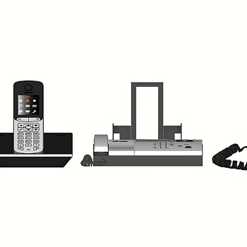 87电话传真机无绳电话sketchup草图模型下载