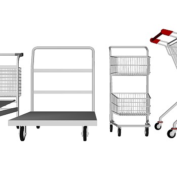 63购物车平板车货车002sketchup草图模型下载