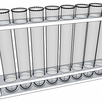 68化学实验仪器试管架和试管SU模型sketchup草图模型下载