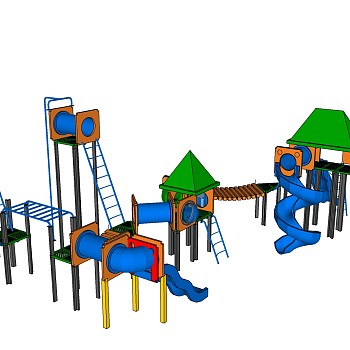 31现代儿童游乐园游乐设施儿童旋转滑梯组合