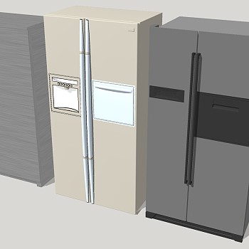 82双开门冰箱sketchup草图模型下载