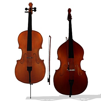 乐器音乐器材大提琴sketchup草图模型下载