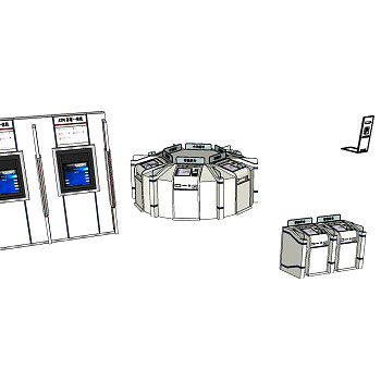 121银行取款机查询机智能服务终端sketchup草图模型下载