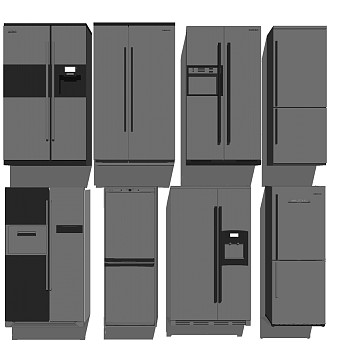 110现代冰箱组合1sketchup草图模型下载