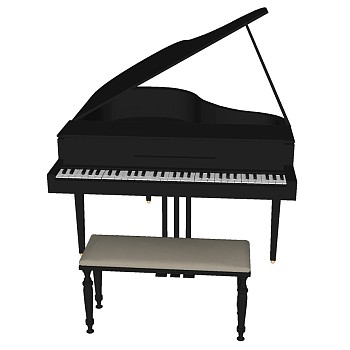 21乐器音乐器材钢琴电子琴sketchup草图模型下载