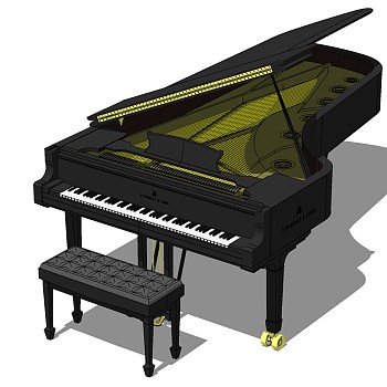 18乐器音乐器材钢琴电子琴sketchup草图模型下载