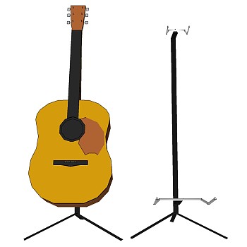 8乐器音乐器材吉他sketchup草图模型下载