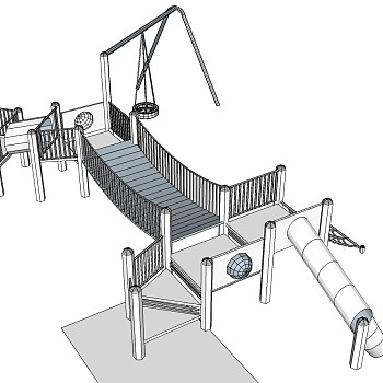 54现代儿童游乐园游乐设施儿童滑梯桥组合