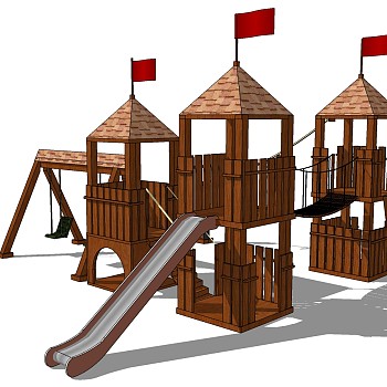 现代儿童游乐园游乐设施儿童滑梯红旗组合
