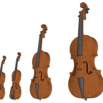6乐器音乐器材小提琴sketchup草图模型下载