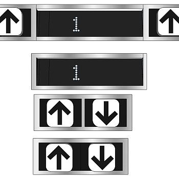 电梯上下标识楼层标识SU模型