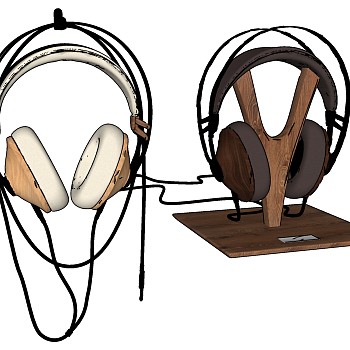 217头戴耳机耳机支架004sketchup草图模型下载