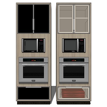 厨房电器烤箱微波炉消毒柜sketchup草图模型下载 (1)