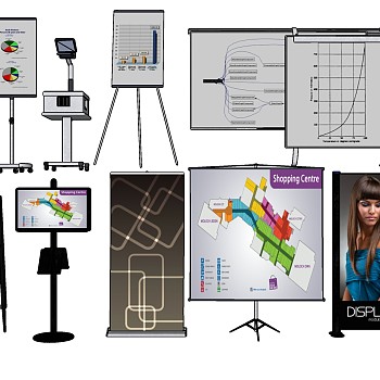 219投影仪 展示架 广告牌sketchup草图模型下载