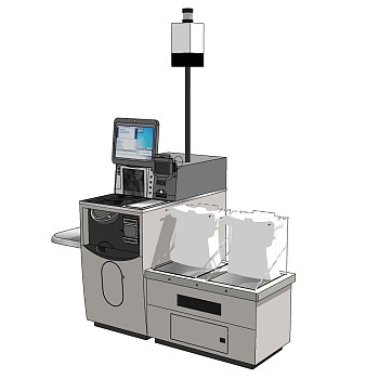 210商用服务结账付款机SU模型sketchup草图模型下载