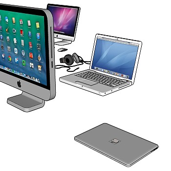 206苹果电脑 台式机 平板电脑 苹果手机 头戴式耳机数码产品sketchup草图模型下载