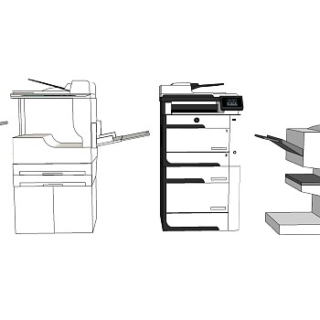 207扫描机复印机打印机办公设备sketchup草图模型下载