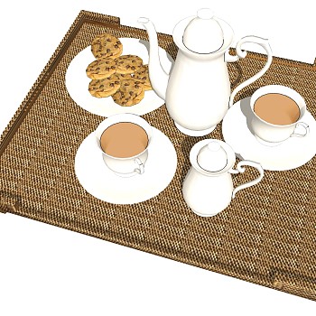 (8)欧式水壶茶壶茶杯咖啡杯sketchup草图模型下载