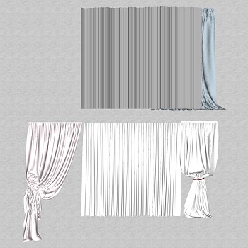 9现代窗帘sketchup草图模型下载