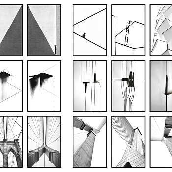 (14现代黑白装饰挂画sketchup草图模型下载