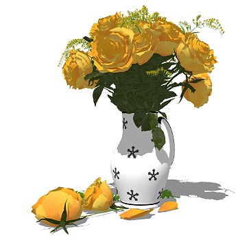 花瓶插花摆件饰品摆件花瓶 sketchup草图模型下载(54)