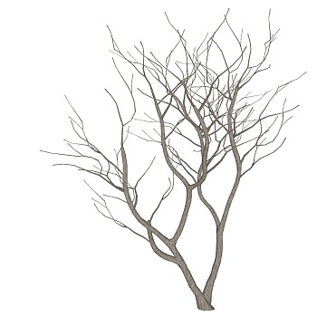 枯树树枝干枝树干摆件sketchup草图模型下载 (11)