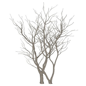 枯树树枝干枝树干摆件sketchup草图模型下载 (10)