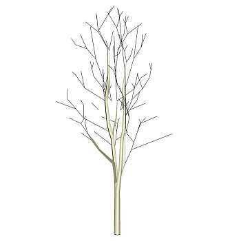 枯树树枝干枝树干摆件sketchup草图模型下载 (6)