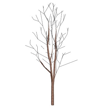 枯树树枝干枝树干摆件sketchup草图模型下载 (3)