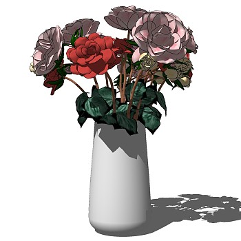 花瓶插花摆件饰品摆件花瓶  sketchup草图模型下载