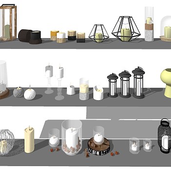 (19)各种落地灯烛台马灯sketchup草图模型下载