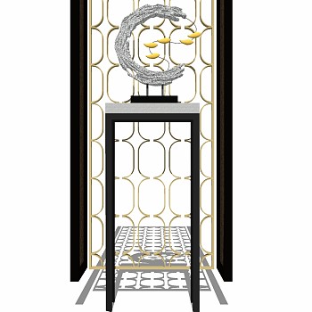 (18) 中式摆台展台摆件sketchup草图模型下载