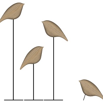 (6)小鸟摆件sketchup草图模型下载