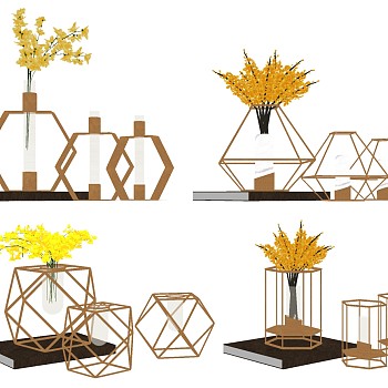 (8)金属花艺饰品摆件sketchup草图模型下载