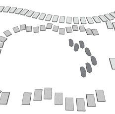园林景观青石板路面甬路SketchUp草图模型下载 (12)