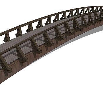 65中式桥、石桥、石栏杆sketchup草图模型下载