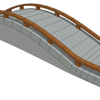 59石头木拱桥sketchup草图模型下载