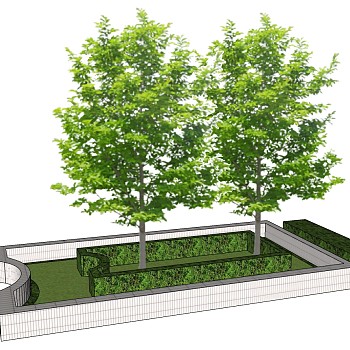 10景观树池,树sketchup草图模型下载