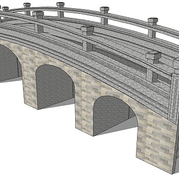 中式景观石材栏杆拱桥 (9)