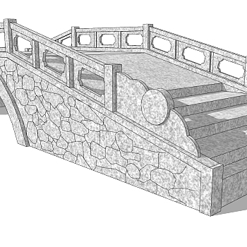 中式景观石材栏杆拱桥1 (1)