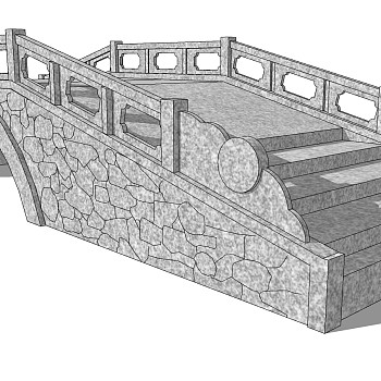 中式景观石材栏杆拱桥1 (1)