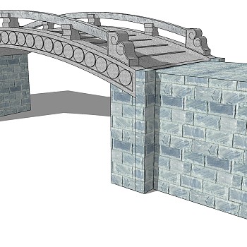 中式景观石材栏杆拱桥 (28)
