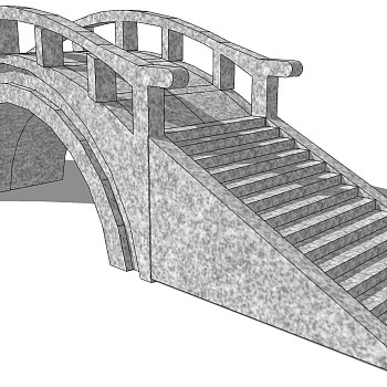 中式景观石材栏杆拱桥 (22)