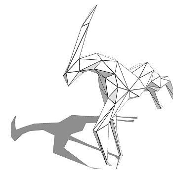抽象麋鹿景观雕塑摆件饰品SketchUp草图模型下载