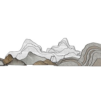 新中式假山山形片石石头景观造景造型 (1)